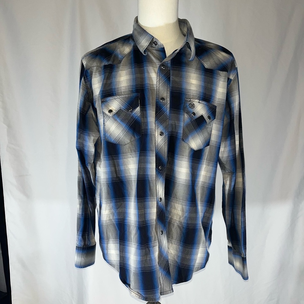 Wrangler • Vintage American Cowboys Pearl Snap Long Sleeve Western Shirt